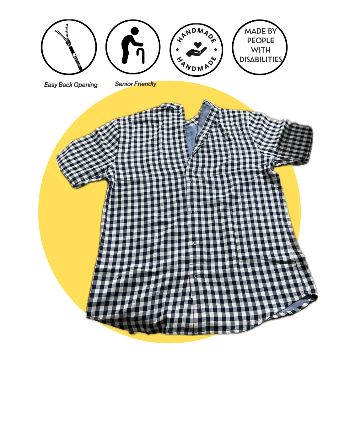 EasyBack Snap-Open Shirt | Back Opening | Snap Buttons | Assisted & Independent Dressing