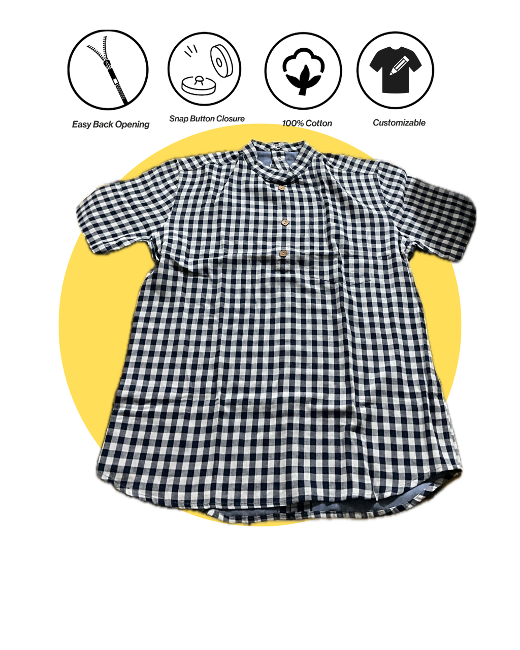 EasyBack Snap-Open Shirt | Back Opening | Snap Buttons | Assisted & Independent Dressing