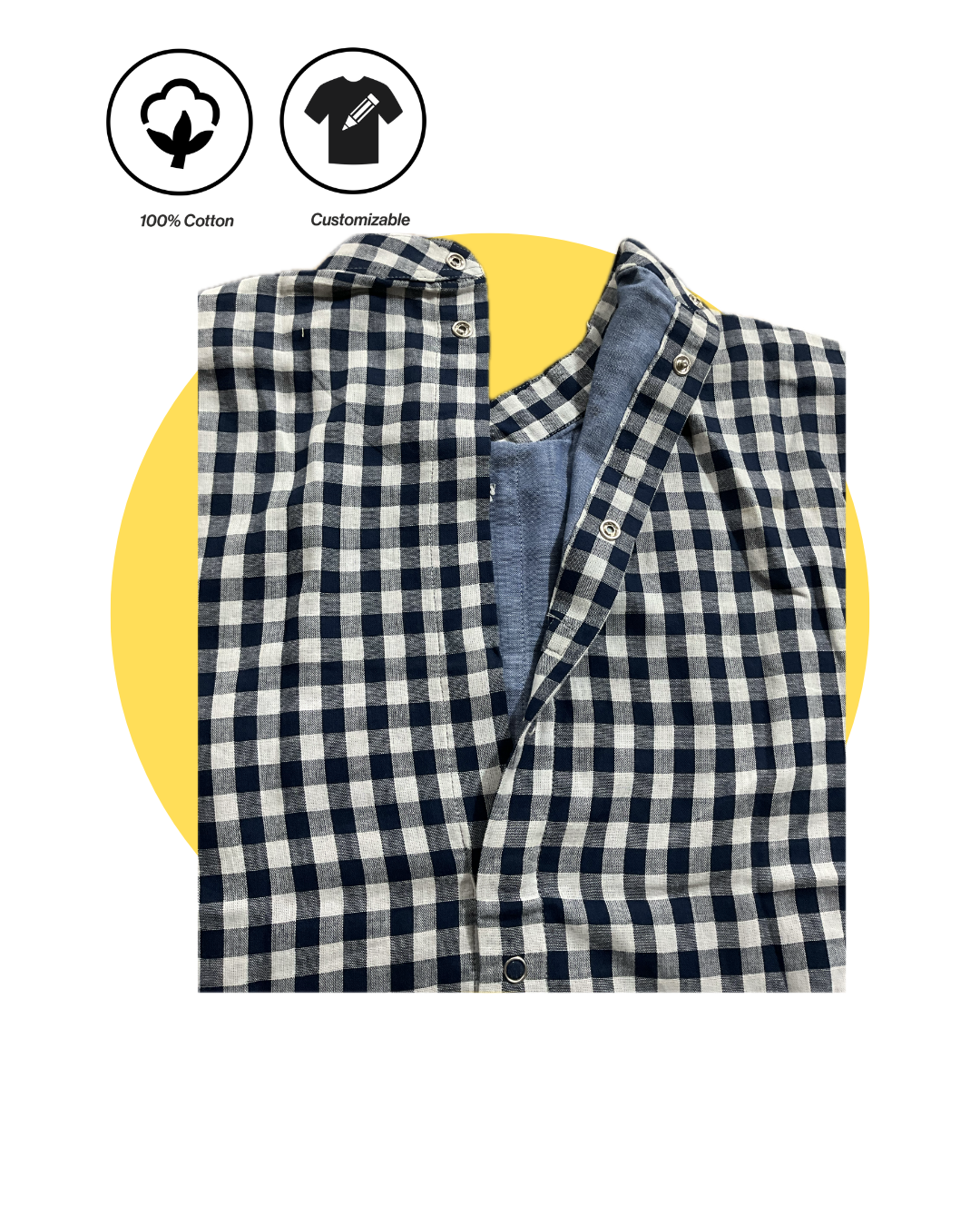 EasyBack Snap-Open Shirt | Back Opening | Snap Buttons | Assisted & Independent Dressing