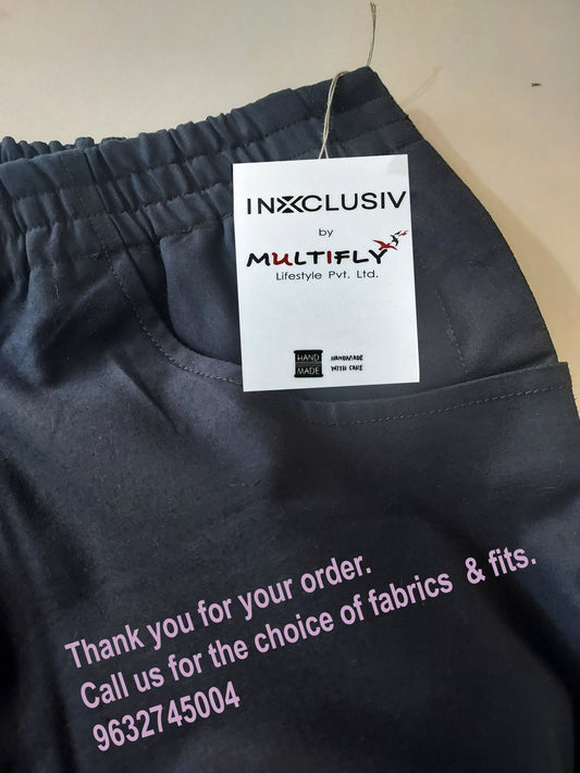 Men's Side Zip Open, Self dressing Pants