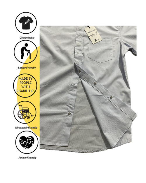 EasyFront Adaptive Cotton Shirt | Front Opening | Snap & Magnetic Closures | Easy Dressing
