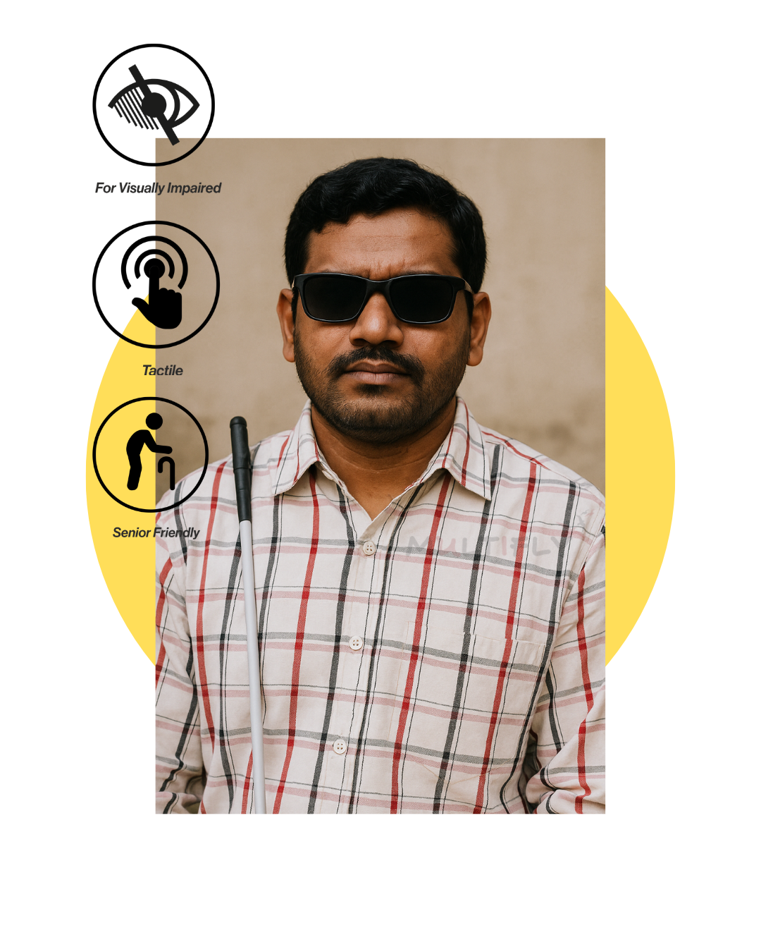 EasySense Tactile Shirt | Visually Impaired Friendly | Tactile Embroidery | Adaptive Details