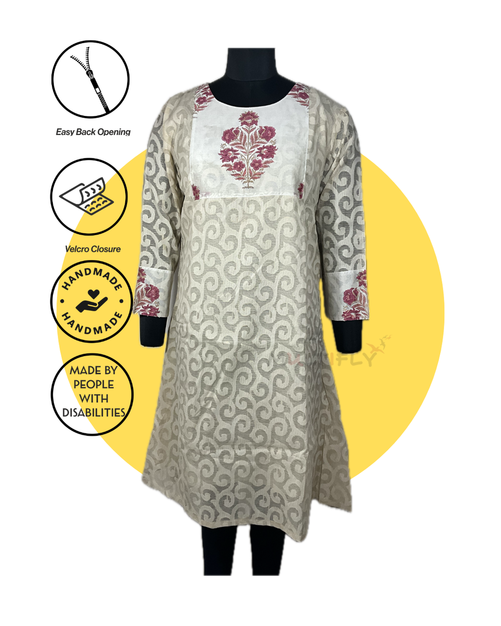 EasyBack Ethnic Kurta | Back-Opening | Assisted Dressing | Senior & Mobility Friendly