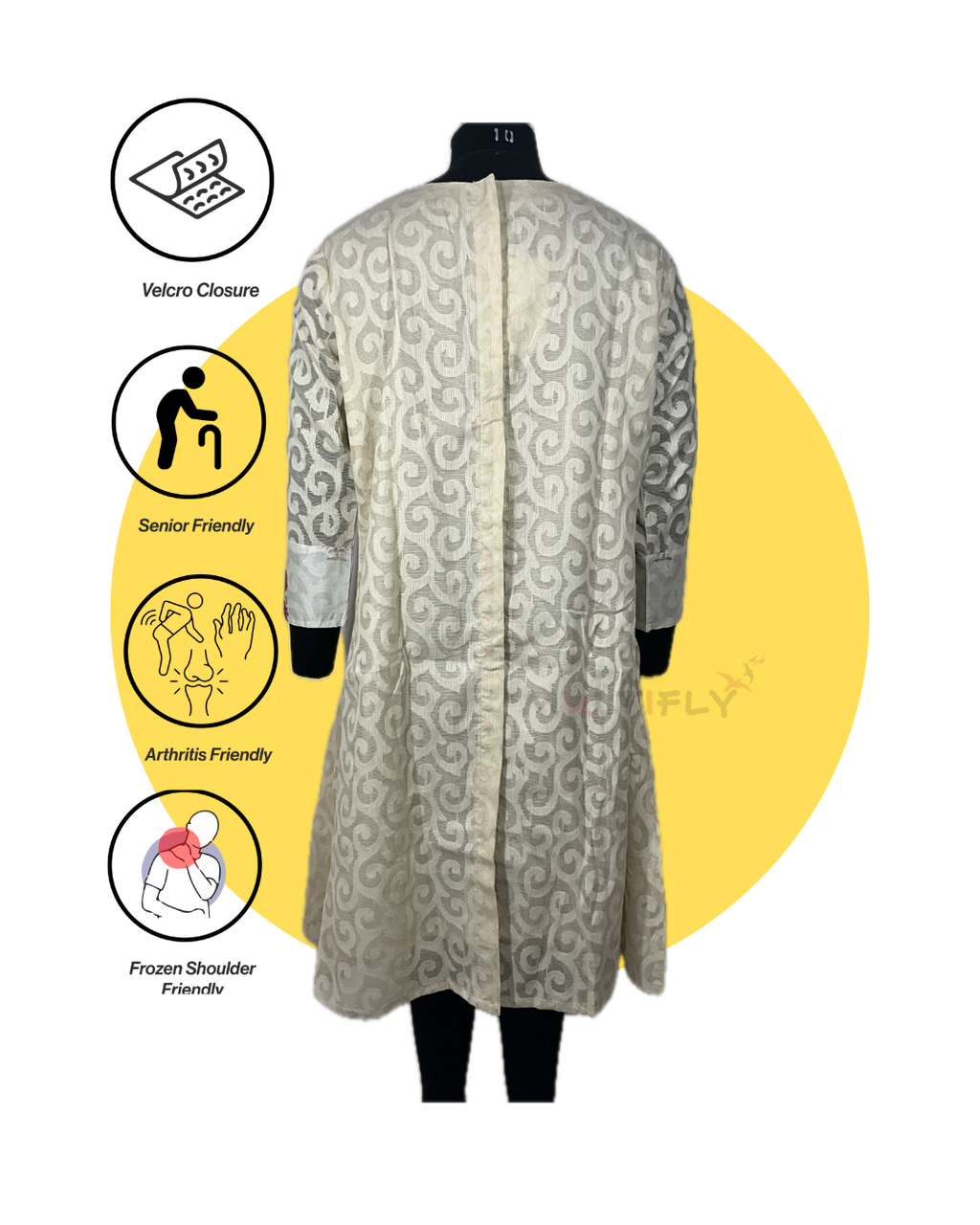 EasyBack Ethnic Kurta | Back-Opening | Assisted Dressing | Senior & Mobility Friendly